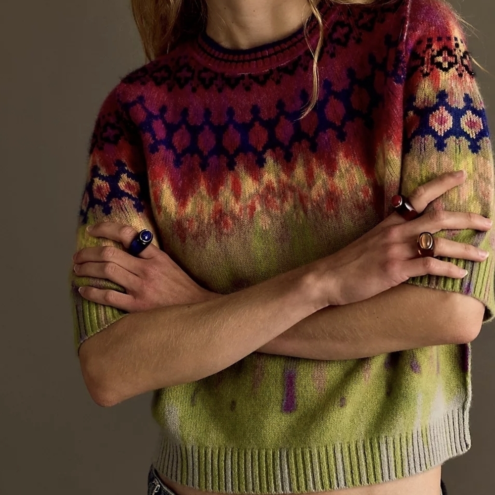 FP Movement by Free People Multicolor Crewneck Sweater in Pink, Green, Purple - Picture 10 of 10